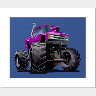 Cartoon monster truck Posters and Art